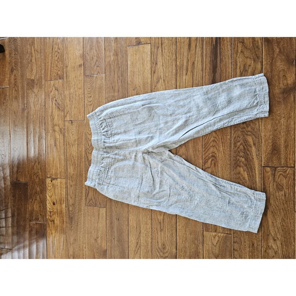 Athleta Linen Cabo Wide Leg Pants Casual Coastal Resort Lagenlook‎ Size L Gray - Picture 9 of 9